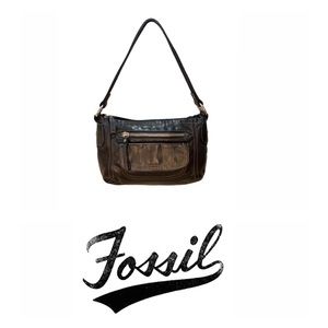 ❤️🗝️Fossil Black Leather Shoulder Bag🗝️❤️